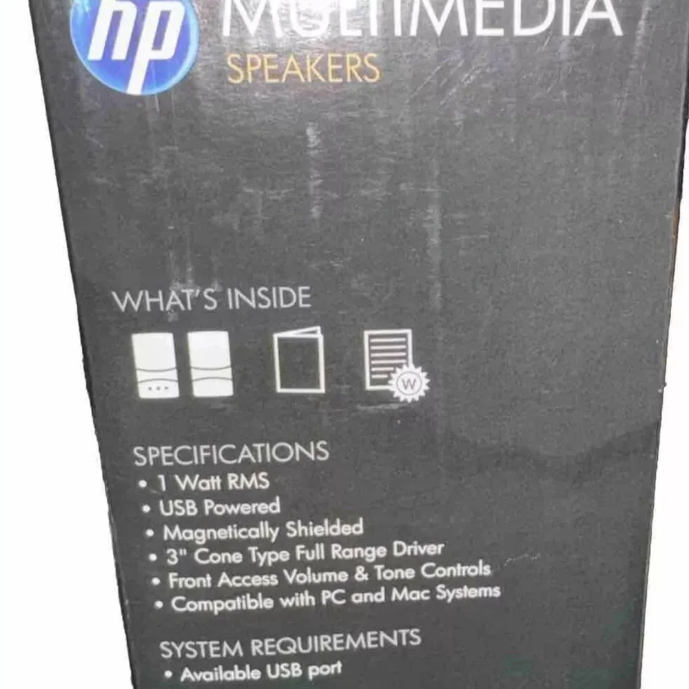 HP Multimedia Computer Speakers Set GL313AA In Original Box Tested